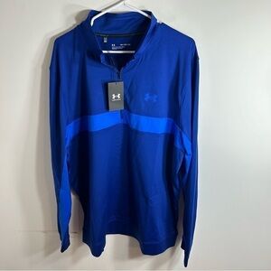 Under Armour Golf Long Sleeve Polo Shirt Jacket NWT 2X Loose Blue Zip